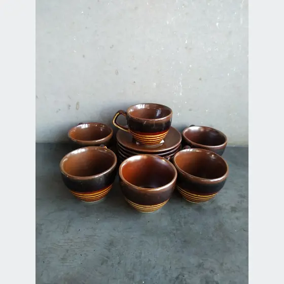 Šálky + podšálky-keramika (5ks)