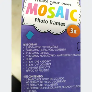 Mozaikové fotorámčeky (nové, nepoužité)