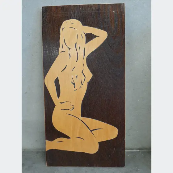 Obraz,drevo,akt ženy,40x20cm