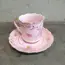 Šálka s podšálkou (ružový porcelán, šálka v bezchybnom stave, podšálka je lepená - viď. foto)