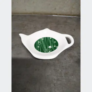 Tácka - odkladací porcelánový podnos na čajové vrecká (8,5cm výška, 12cm šírka)