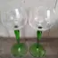 Sklenené poháre (na zelenej stopke, 5ks, so vzorom viď.foto vnútri)