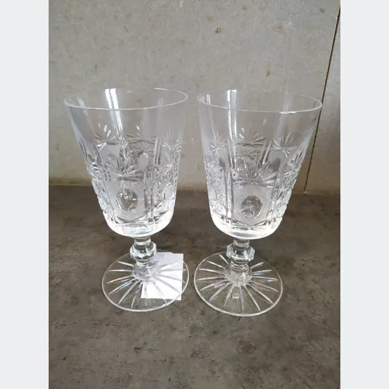 Sklenené poháre (2ks, brúsené sklo)