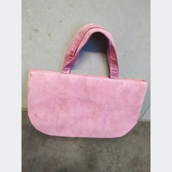 Dámska semišová kabelka (bledo-ružová)