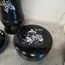 Drevená váza, popolník, krabička (s vkladanou perleťou)
