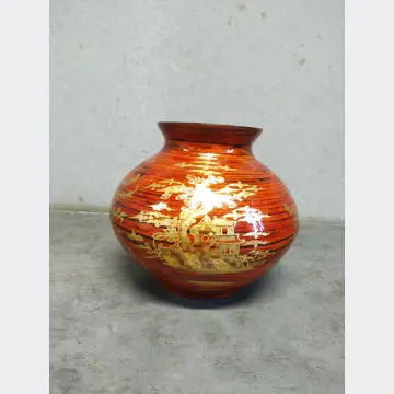 Drevená váza (13cm výška, ručne maľovaná)