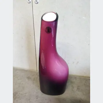 Fialová sklenená váza (30cm výška, handmade)