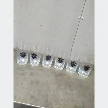 Sklenené poháre (6ks, s kovovým erbom, 0.2dcl)
