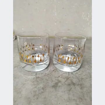 Sklenené poháre (6ks, so zlatým vzorom)