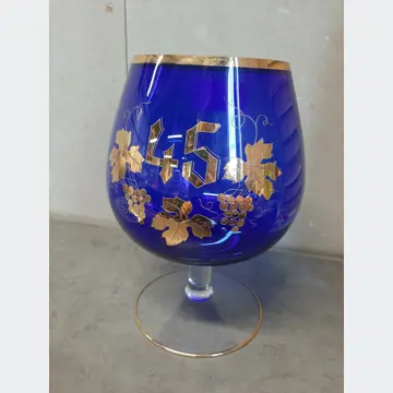 Pohár (sklo, modrý, 22cm výška, číšlo 45) 