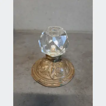 Svietnik (mosadz + sklo, 7cm výška)