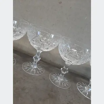 Sklenené krištáľové poháre (brúsené sklo, 5ks)