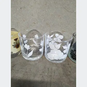 Sklenené poháre (6ks, 0.1L, rôzne motívy)