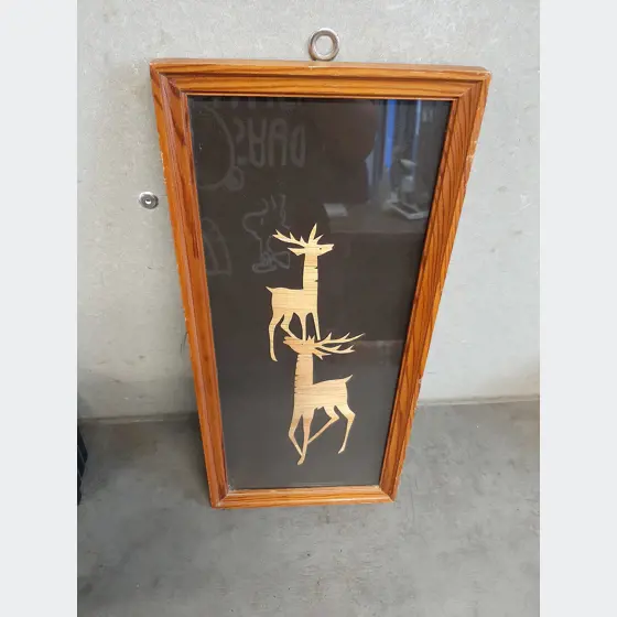 Obraz (20x43cm, jelene, slamený)