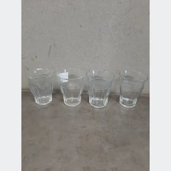 Retro sklenené poháre DURIT (4ks, 10cm výška)