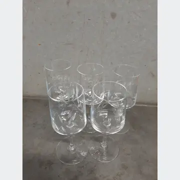 5ks gravírované sklenené poháre