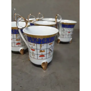 6ks egyptský porcelán 