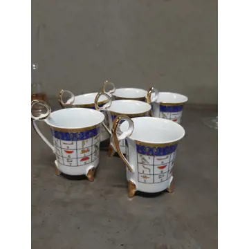 6ks egyptský porcelán 