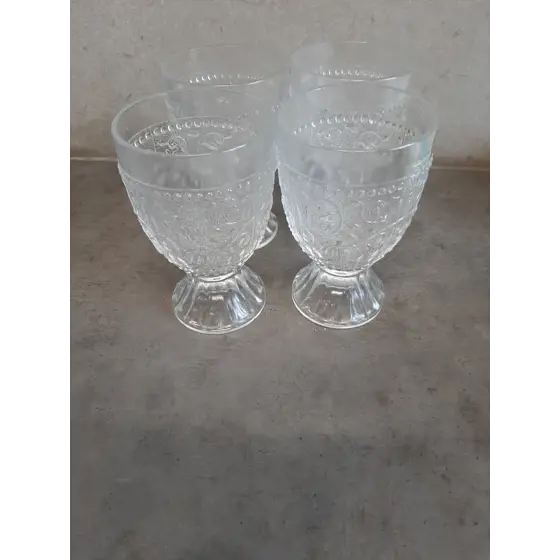 Sklenené ozdobné poháre na puding, 4ks