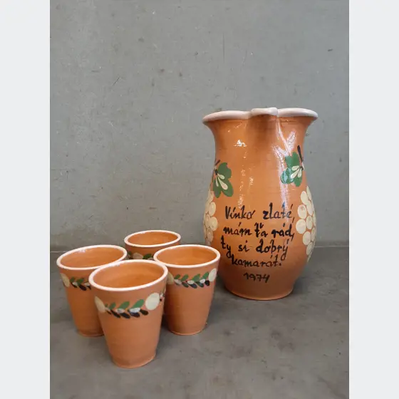 Džbán a poháre 4ks keramika 
