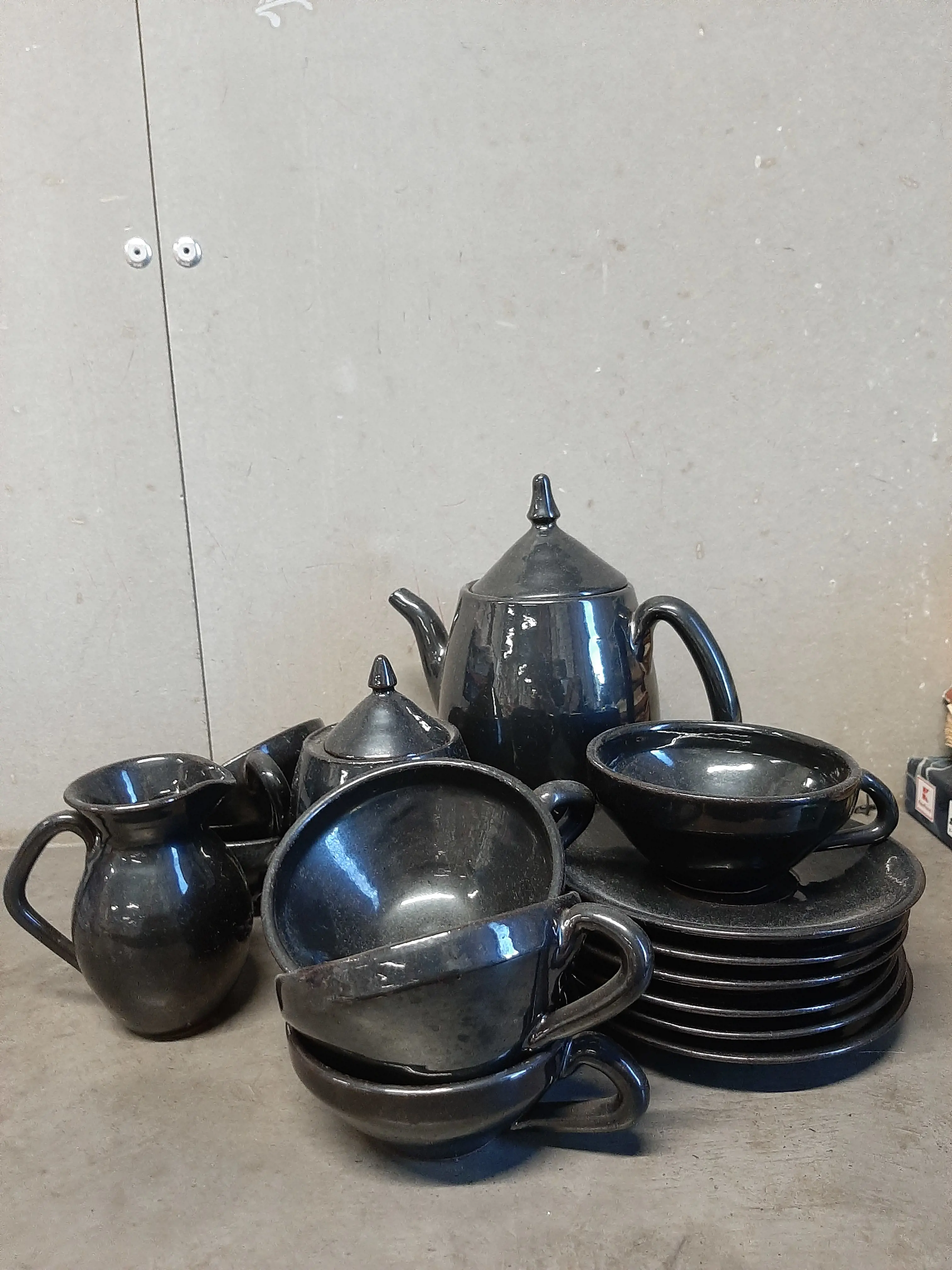 Čierna keramická súprava 