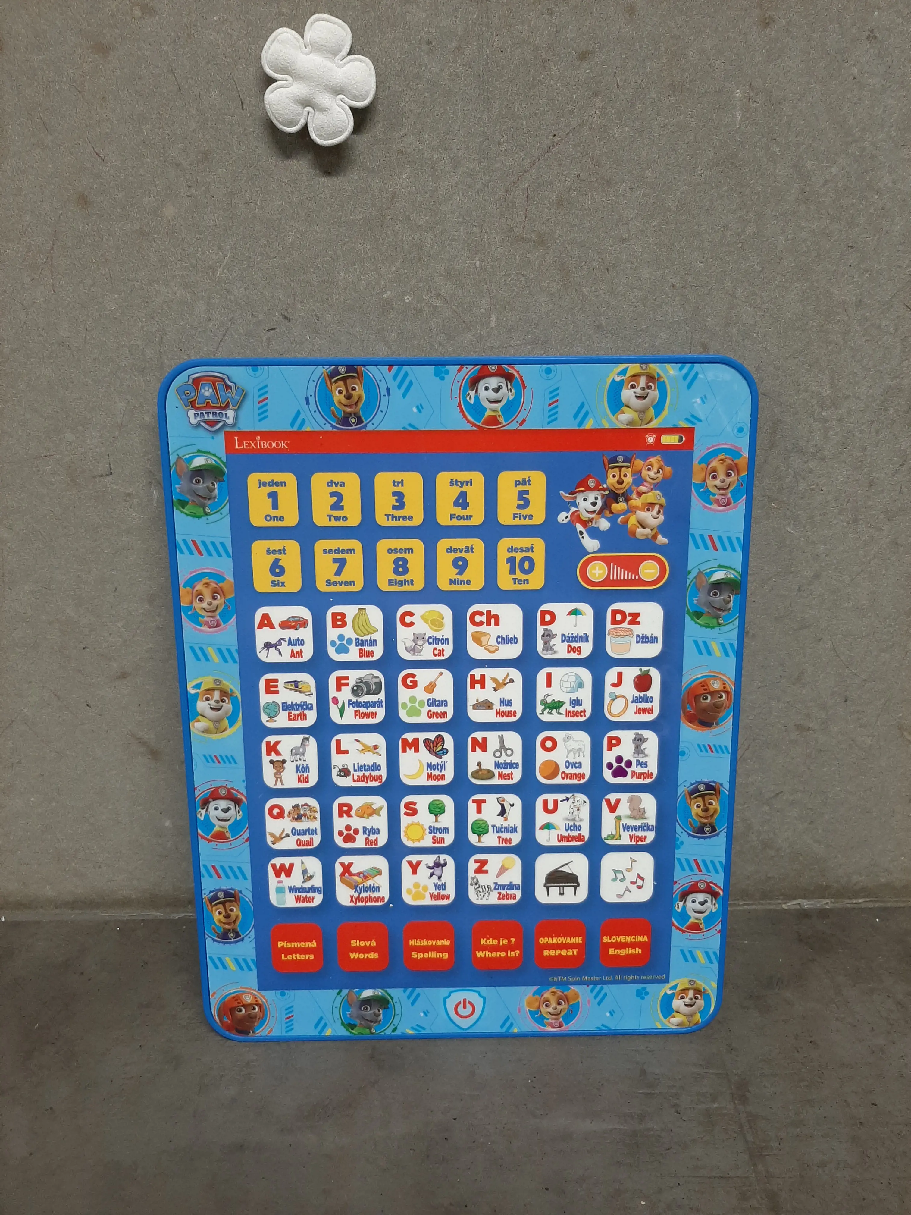 Anglický vzdelávací tablet Labková patrola, funkčný