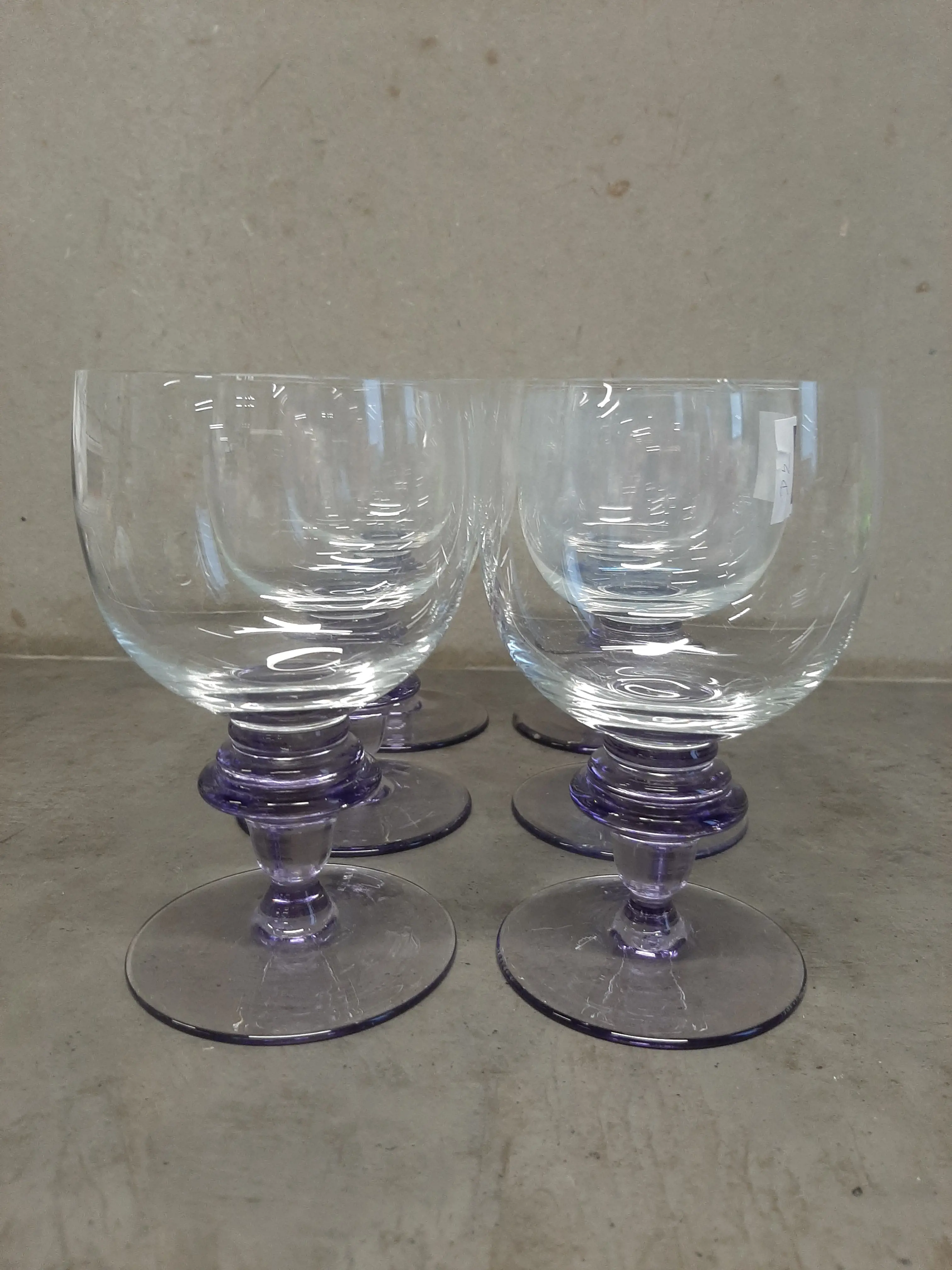 Poháre na fialovej stopke,6ks