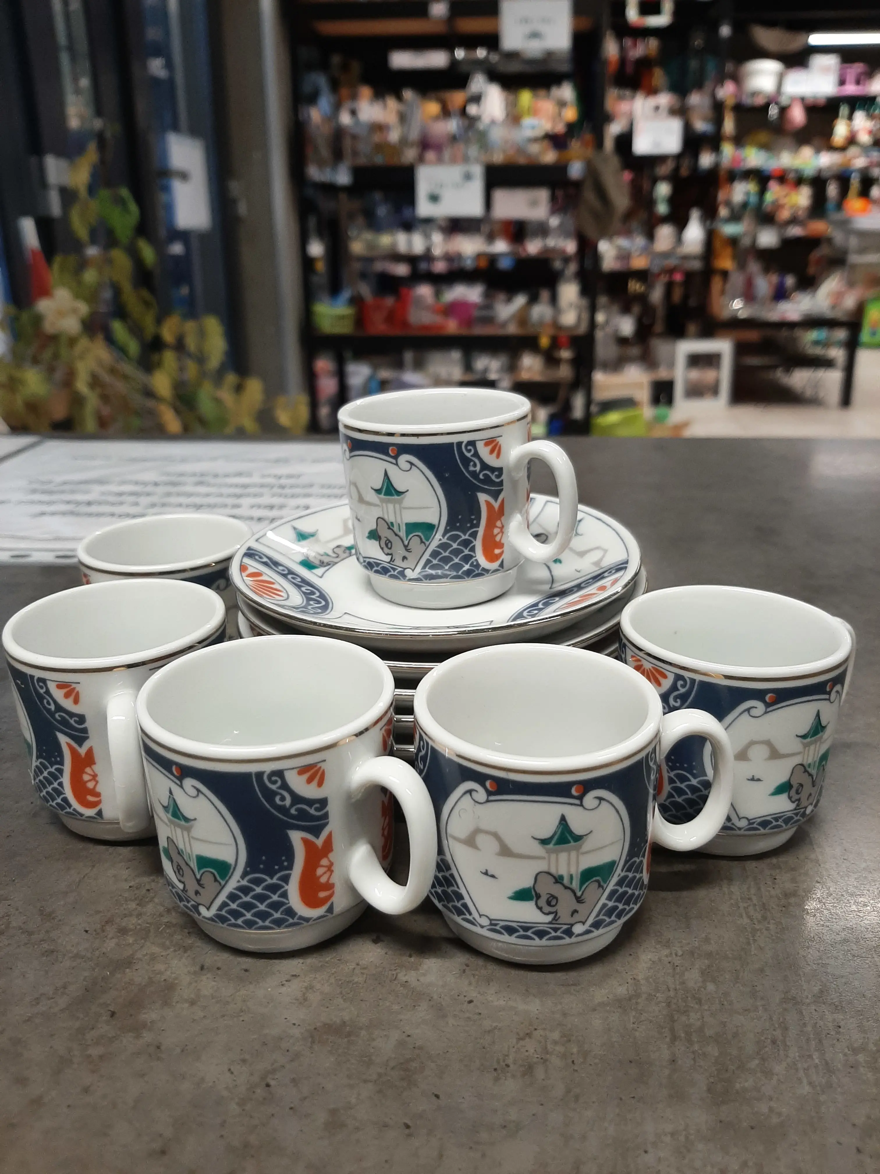 Šálky na mocca kávu 6+6ks