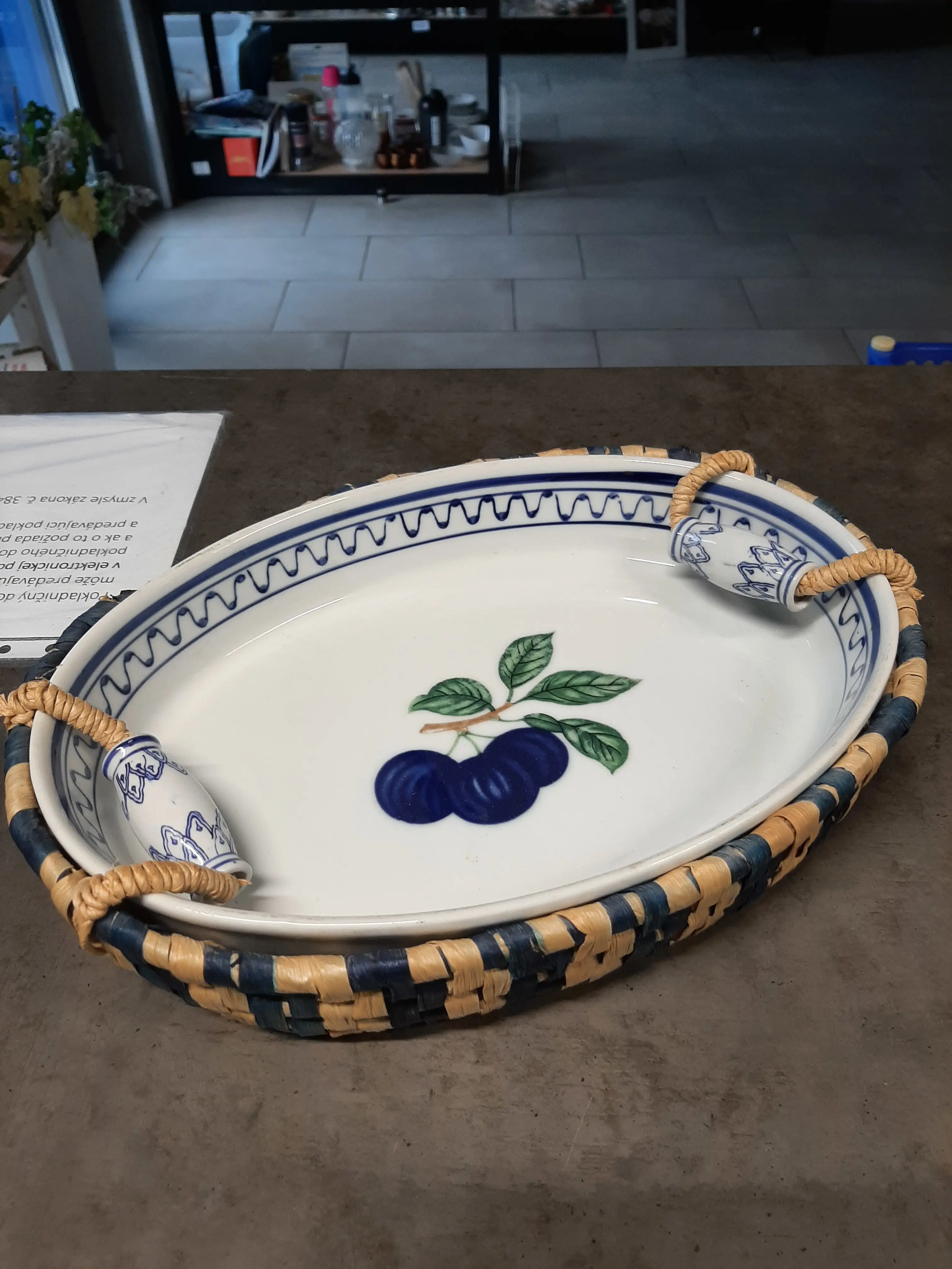 Zapekacia misa s prúteným podnosom,35cm dĺžka