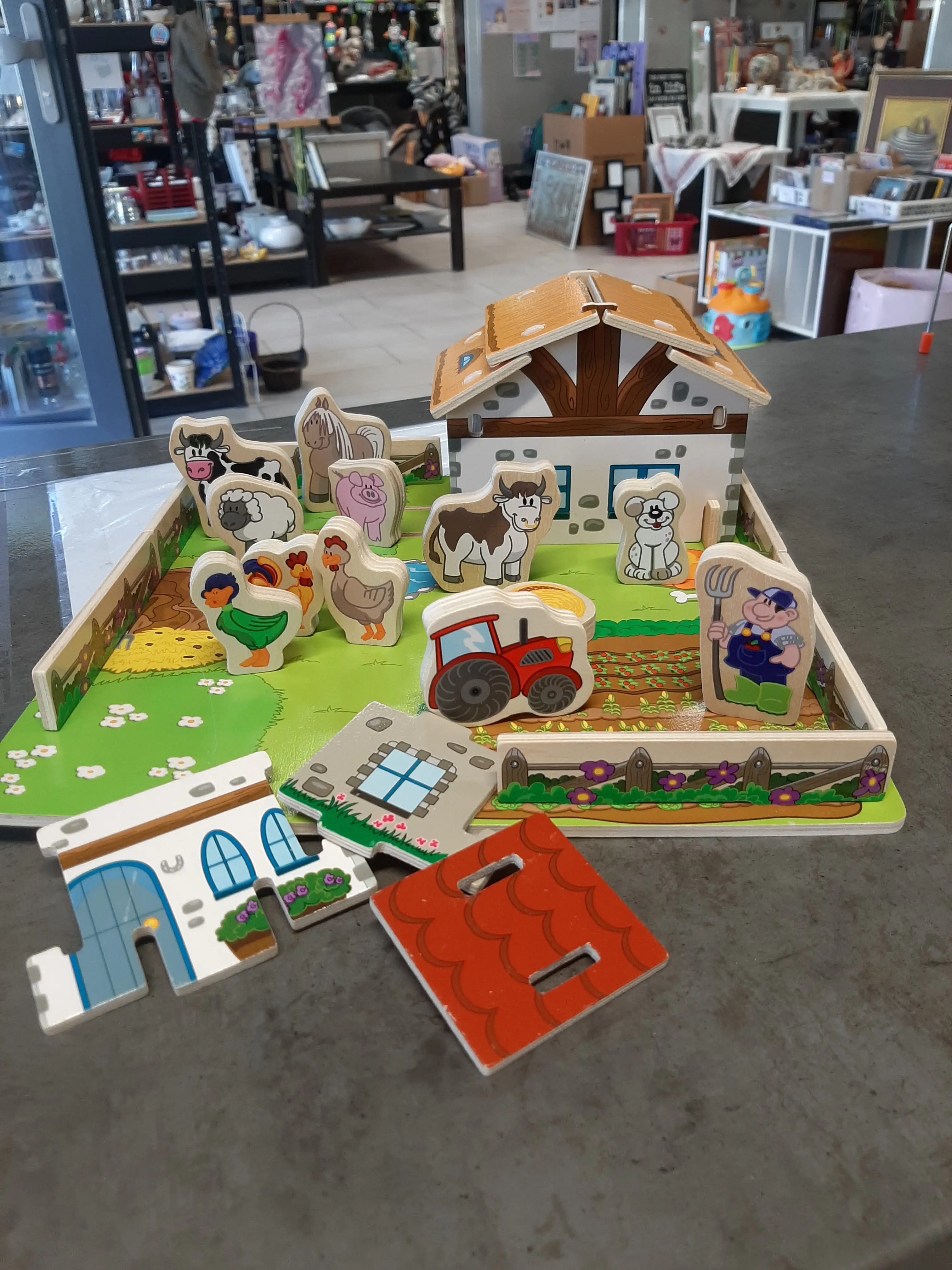 Farma,drevená skladačka