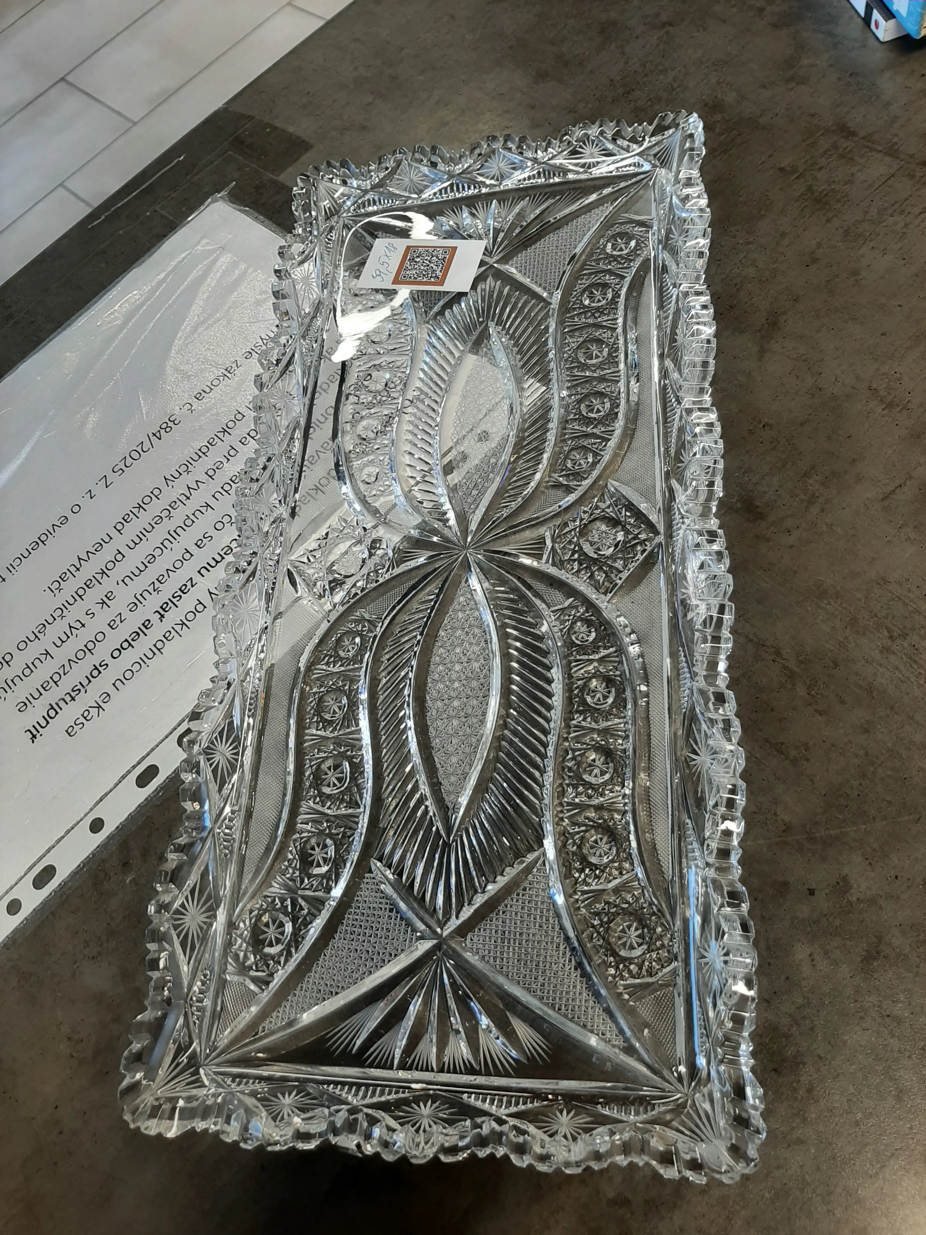 Brúsená tácka  39,5x18cm