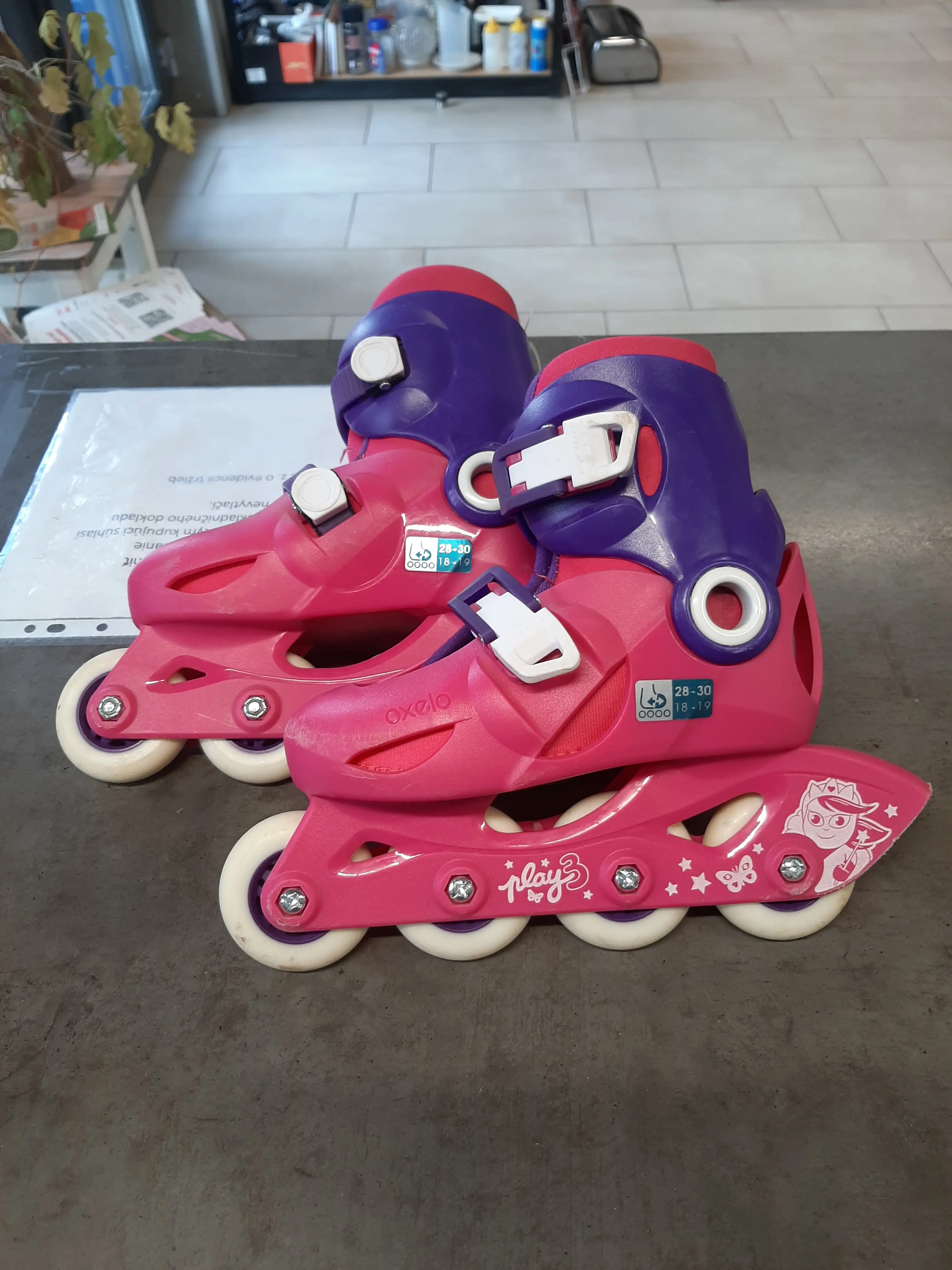 Detské korčule OXELO 28-30 ružové