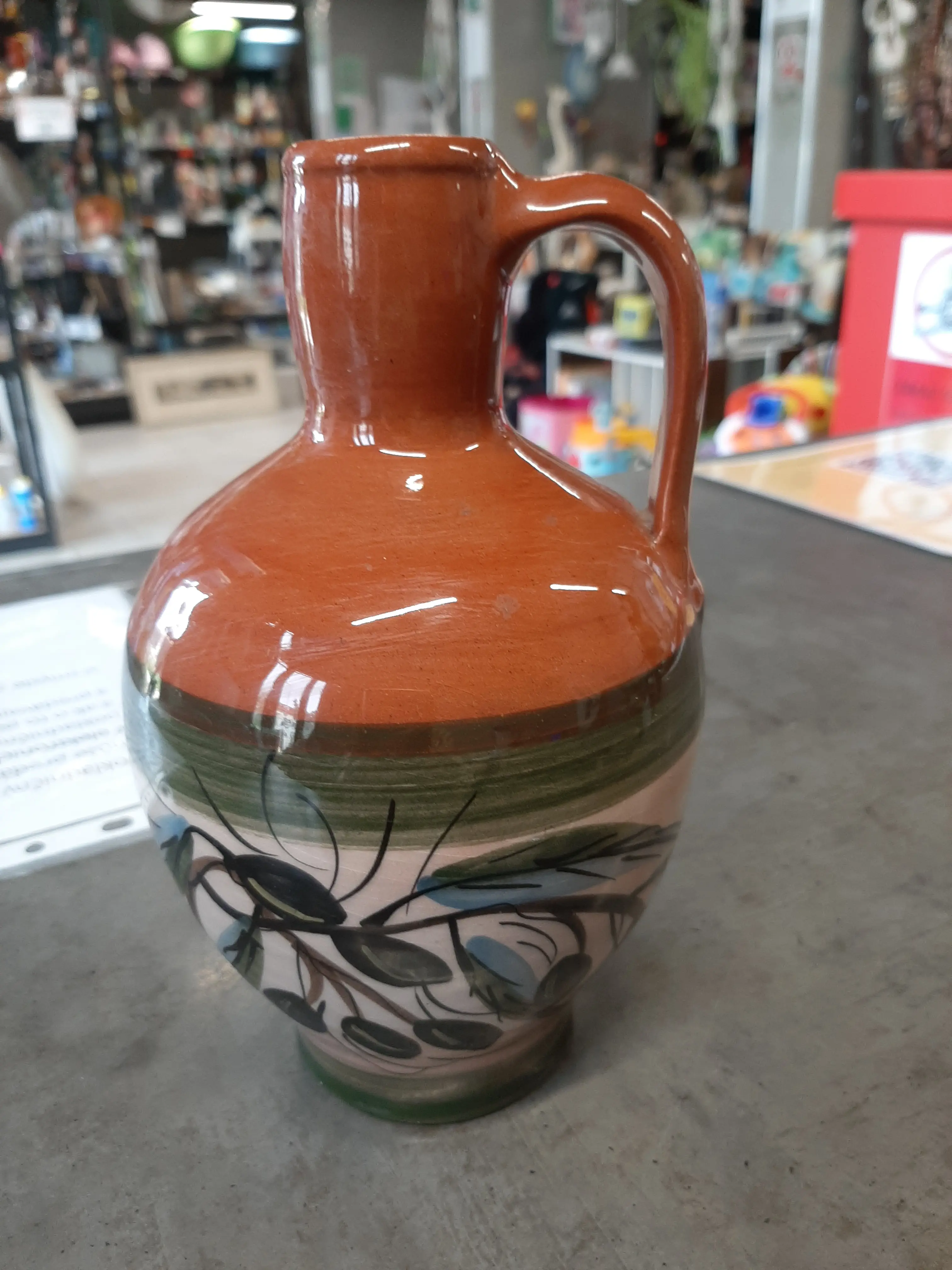 Džbánik s olivami,keramika,19cm