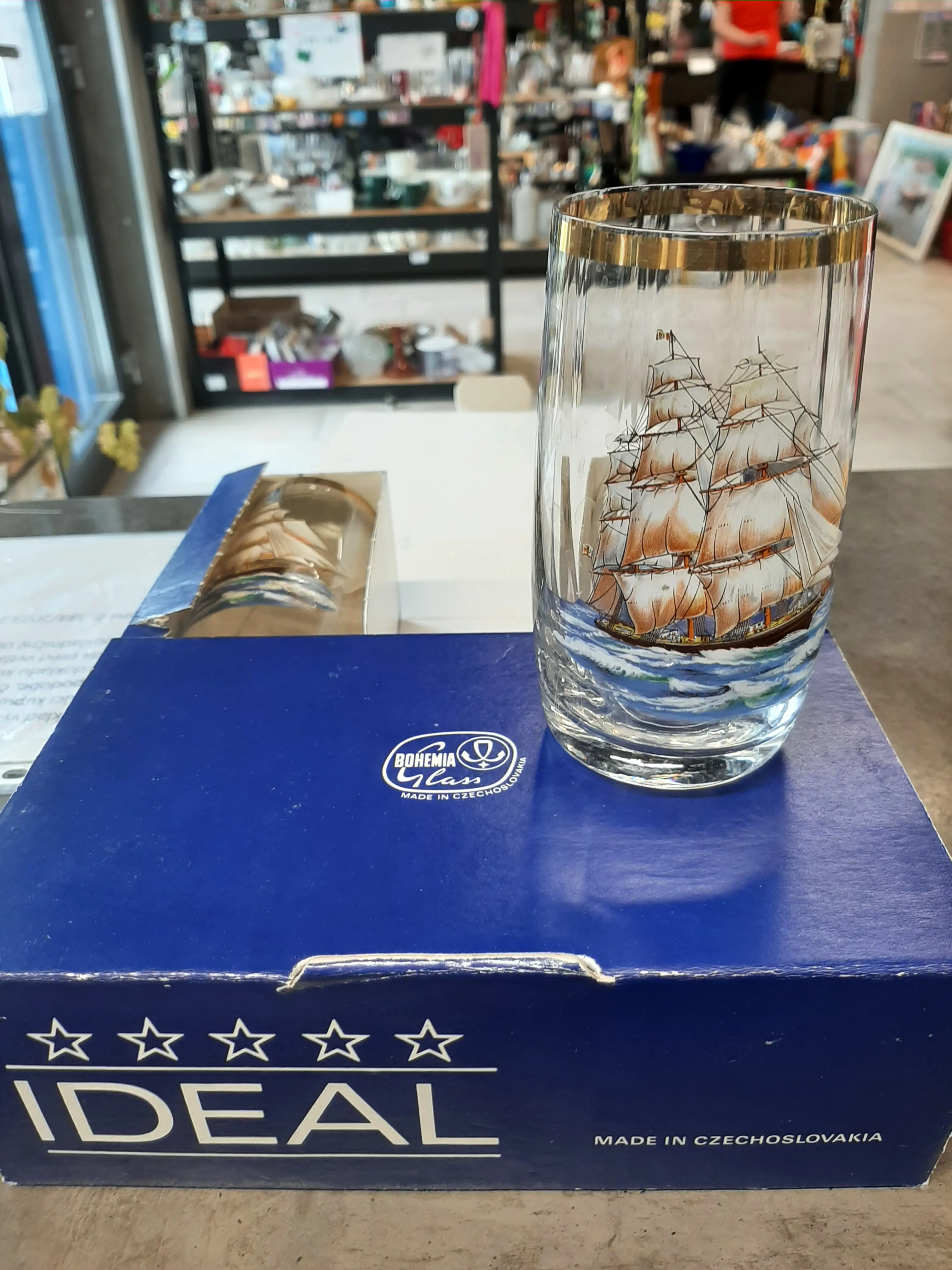 Bohemia glass poháre,,plachetnice,,