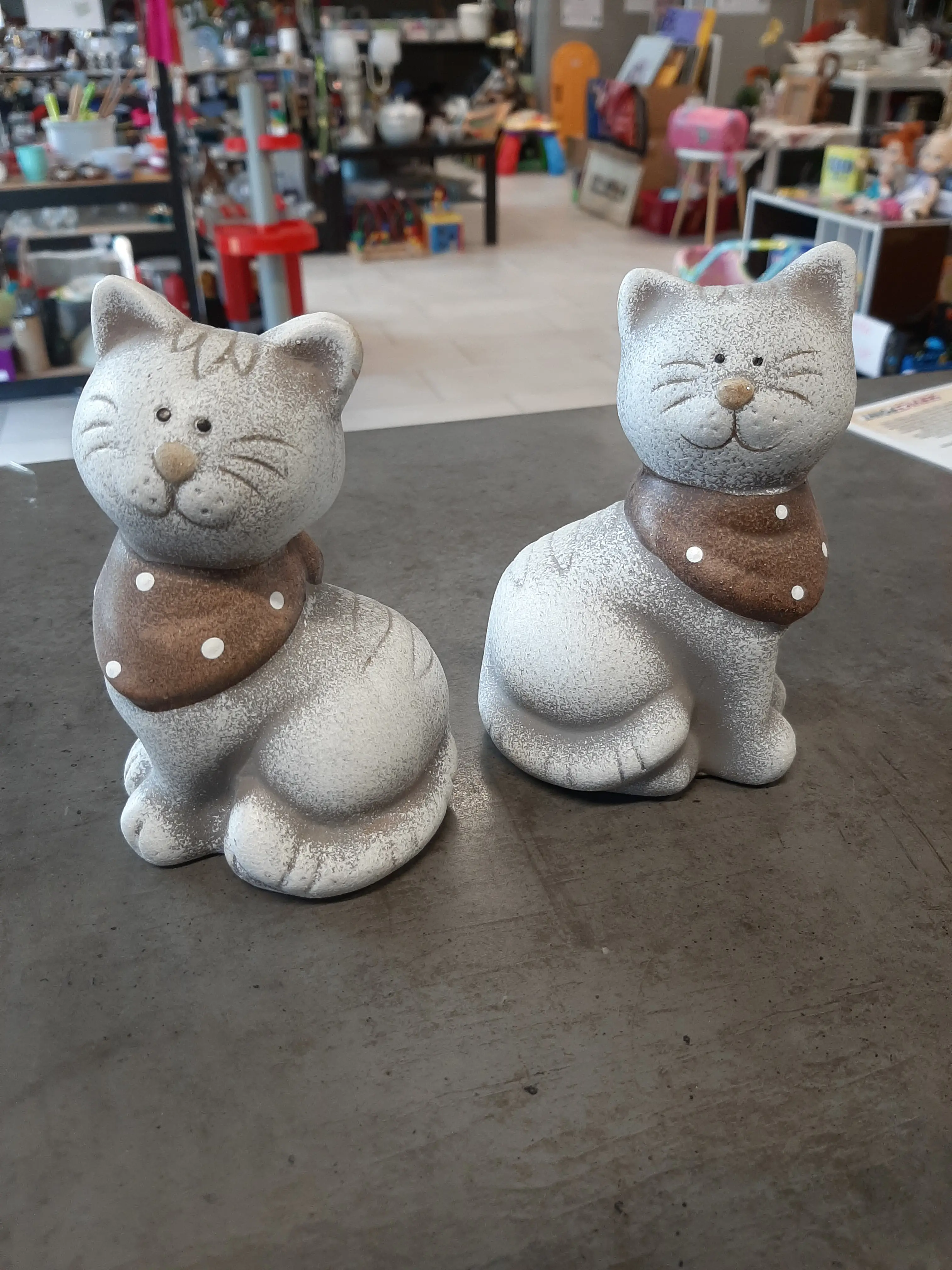 Terakotové mačky,2ks,výška 13cm