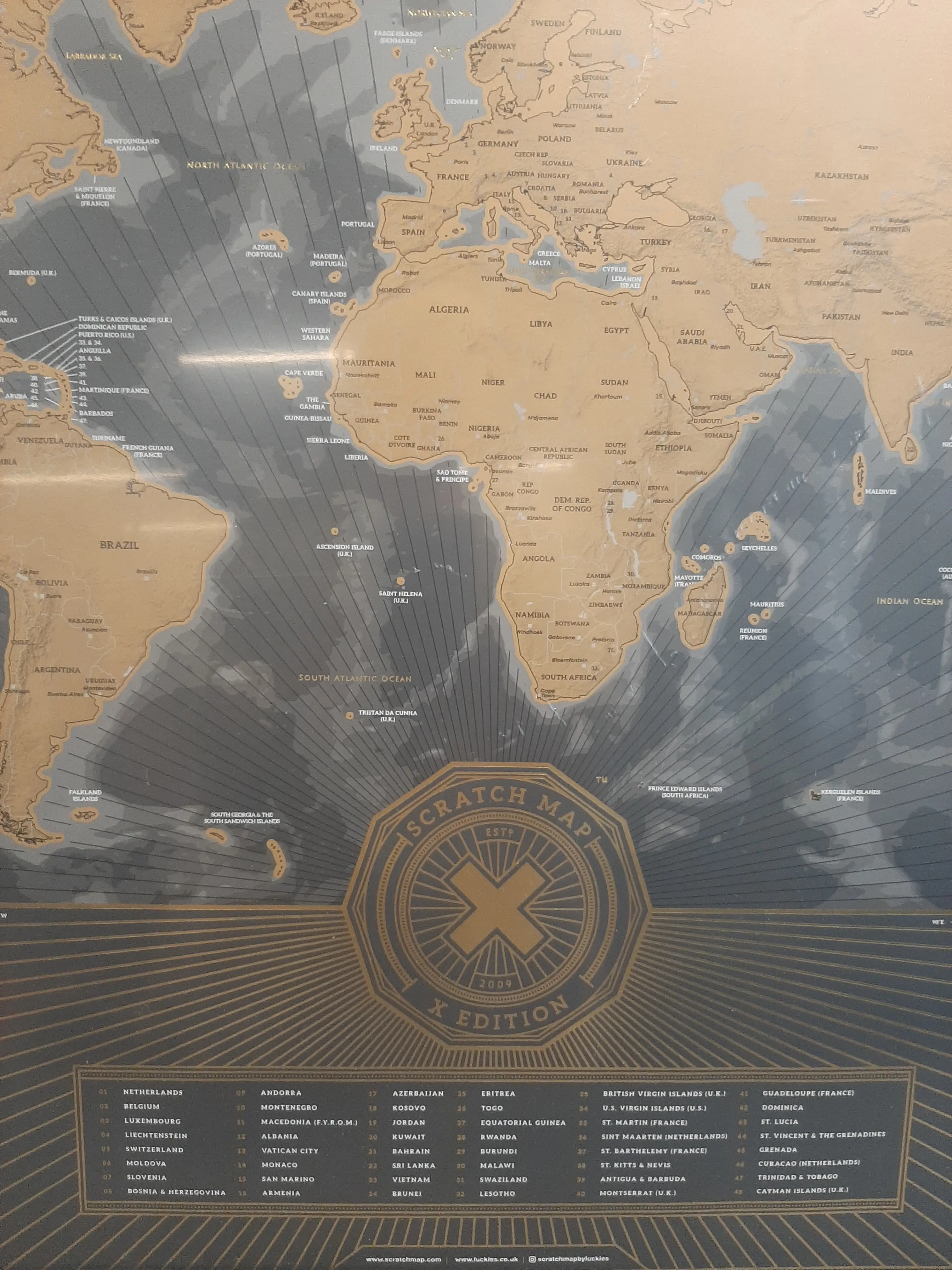 Zarámovaná stieracia mapa 65x95cm