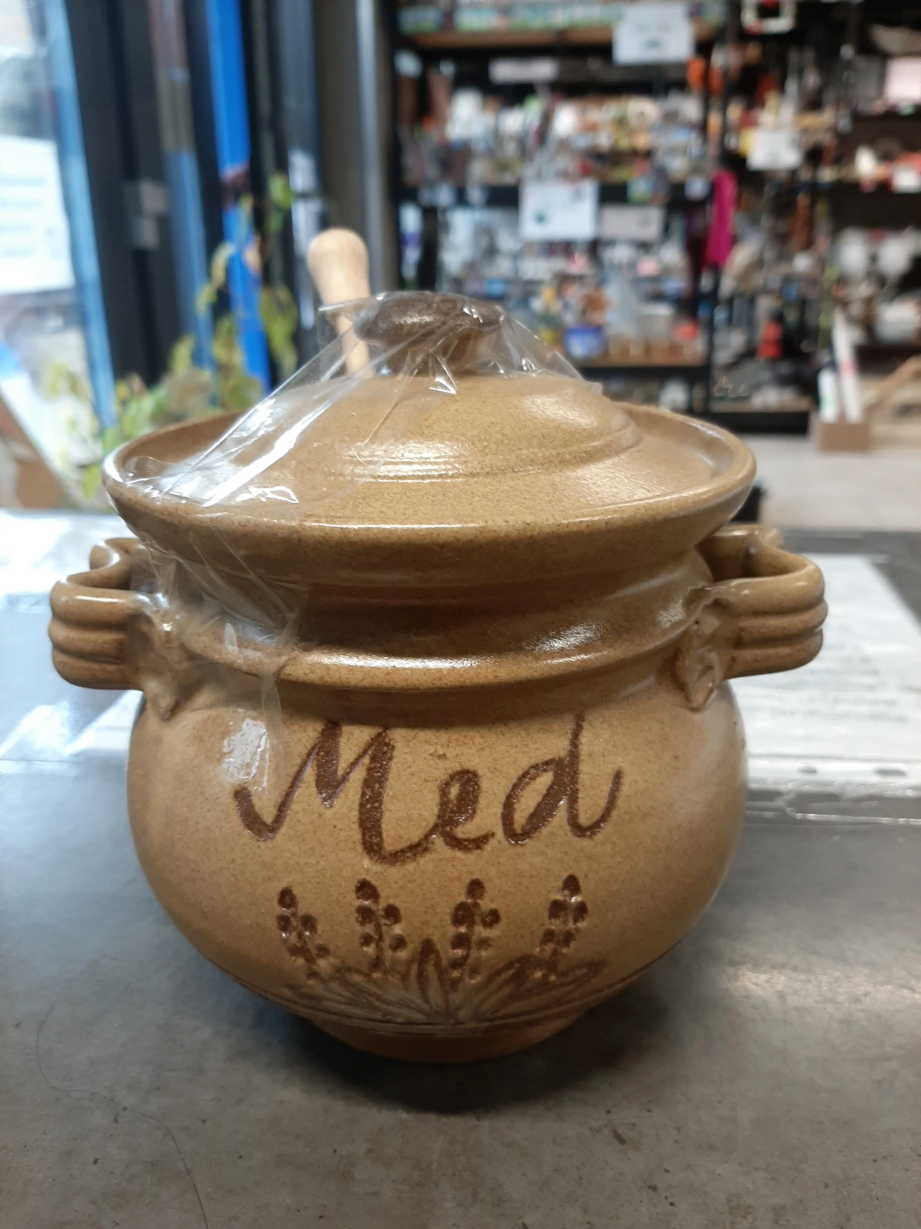 Keramická nádoba na med,výška 15cm